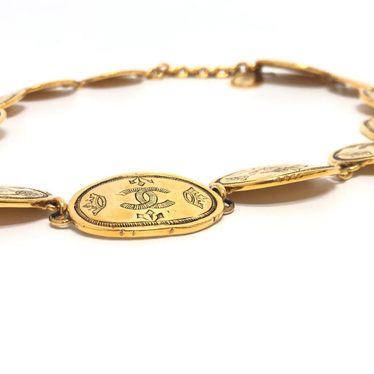 CHANEL belt 2�E6 metal gold COCO Mark Medal Women Used Authentic