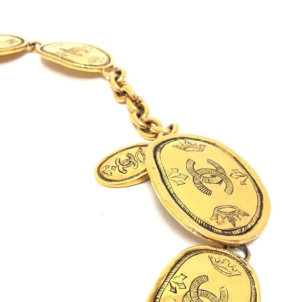 CHANEL belt 2�E6 metal gold COCO Mark Medal Women Used Authentic