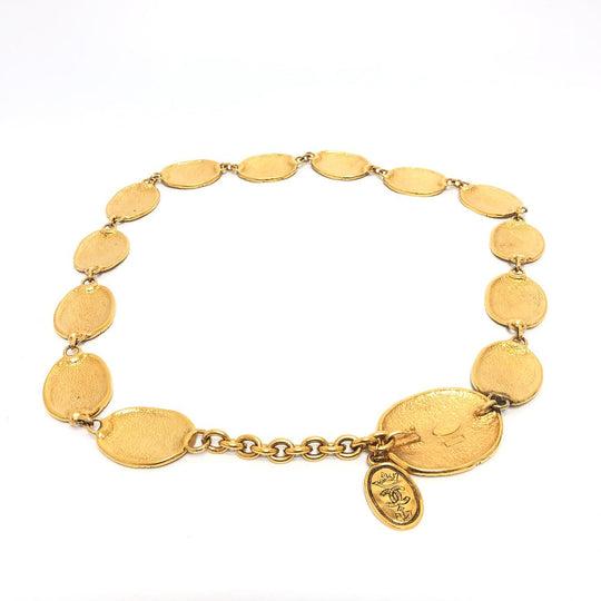 CHANEL belt 2�E6 metal gold COCO Mark Medal Women Used Authentic
