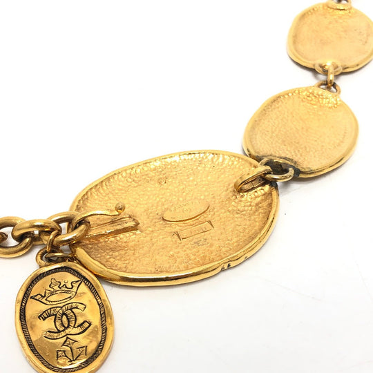 CHANEL belt 2�E6 metal gold COCO Mark Medal Women Used Authentic