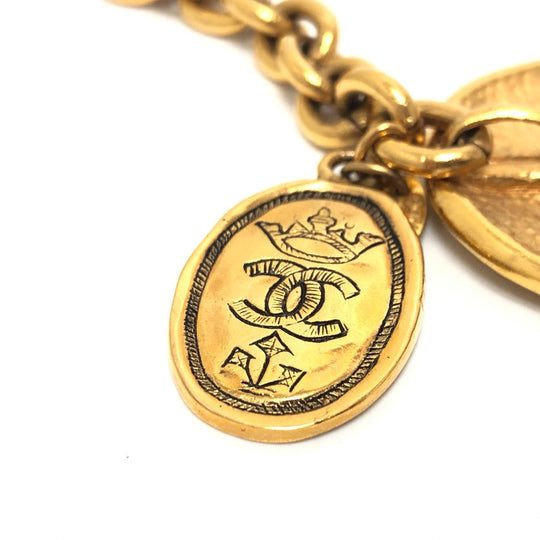 CHANEL belt 2�E6 metal gold COCO Mark Medal Women Used Authentic