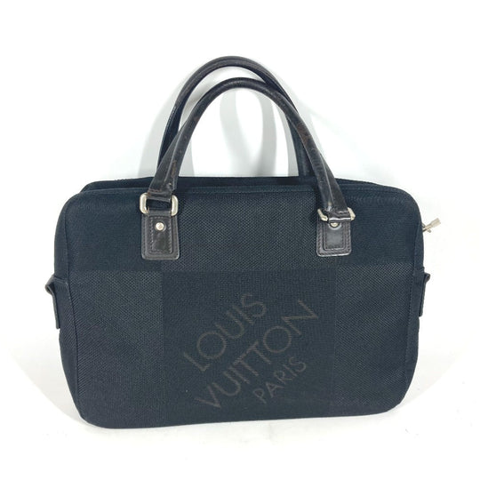 LOUIS VUITTON Business bag M93082 Damier Jean Canvas black Damier Jean Yak Women Used Authentic