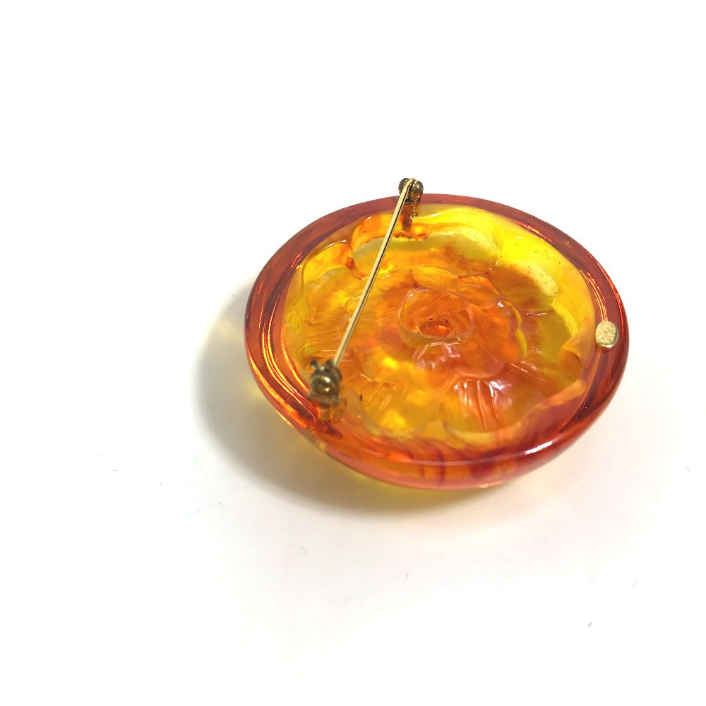 CHANEL Brooch plastic Orange Brand accessories 96A camellia Women Used Authentic