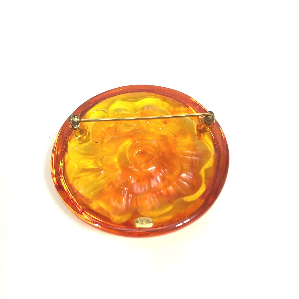 CHANEL Brooch plastic Orange Brand accessories 96A camellia Women Used Authentic
