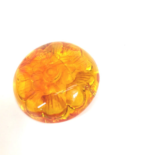CHANEL Brooch plastic Orange Brand accessories 96A camellia Women Used Authentic