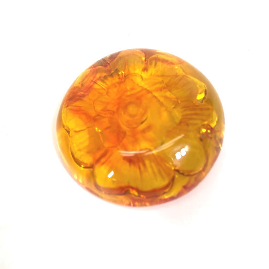 CHANEL Brooch plastic Orange Brand accessories 96A camellia Women Used Authentic