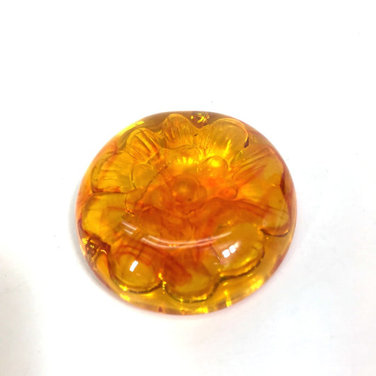 CHANEL Brooch plastic Orange Brand accessories 96A camellia Women Used Authentic