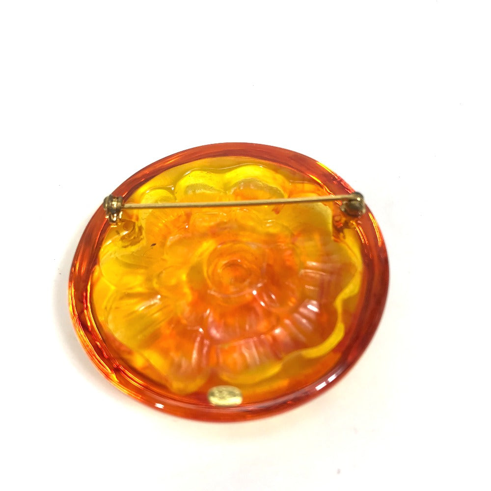 CHANEL Brooch plastic Orange Brand accessories 96A camellia Women Used Authentic