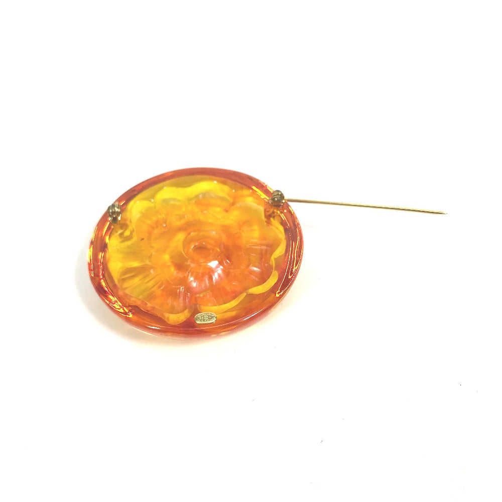 CHANEL Brooch plastic Orange Brand accessories 96A camellia Women Used Authentic