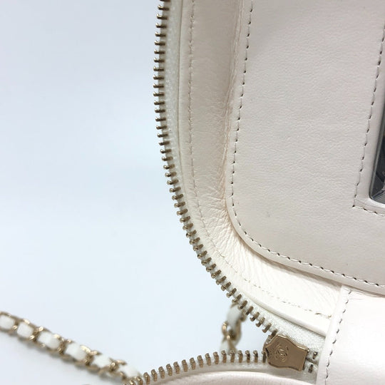 CHANEL Shoulder Bag AS3171 Caviar skin white COCO Mark CC Vanity bag Women Used Authentic
