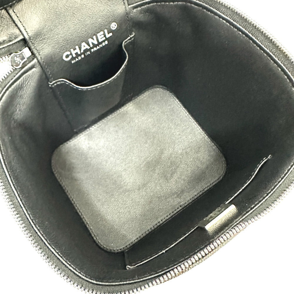 CHANEL Vanity bag AS2362 Caviar skin black COCO Mark CC Matelasse Quilting Women Used Authentic
