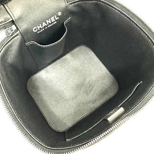CHANEL Vanity bag AS2362 Caviar skin black COCO Mark CC Matelasse Quilting Women Used Authentic