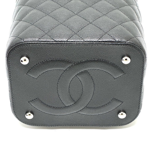 CHANEL Vanity bag AS2362 Caviar skin black COCO Mark CC Matelasse Quilting Women Used Authentic