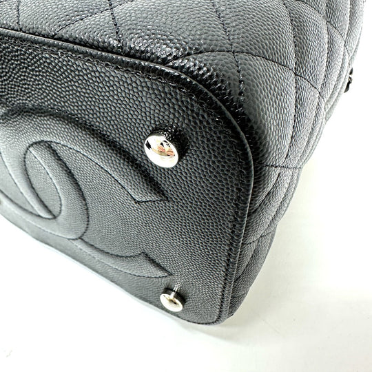 CHANEL Vanity bag AS2362 Caviar skin black COCO Mark CC Matelasse Quilting Women Used Authentic