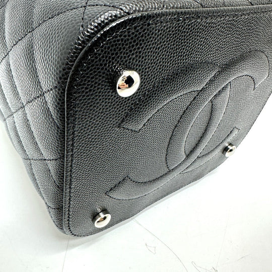 CHANEL Vanity bag AS2362 Caviar skin black COCO Mark CC Matelasse Quilting Women Used Authentic