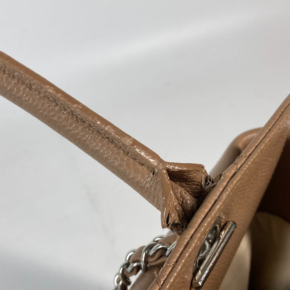 CHANEL Tote Bag Caviar skin beige CC COCO Mark Women Used Authentic