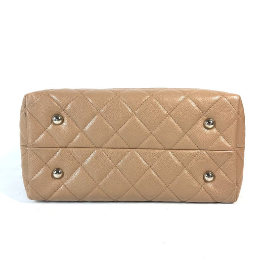 CHANEL Tote Bag Caviar skin beige CC COCO Mark Women Used Authentic