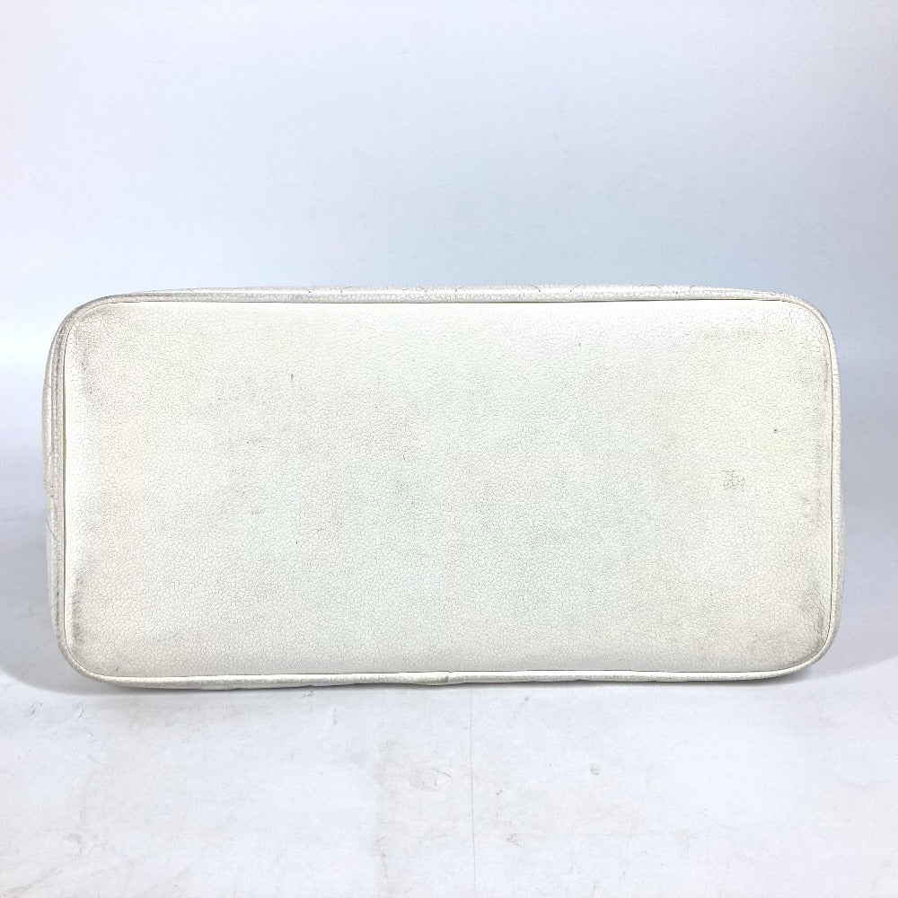 CHANEL Tote Bag A01804 Caviar skin white quilting matelasse CC COCO Mark Replica Tote Women Used Authentic