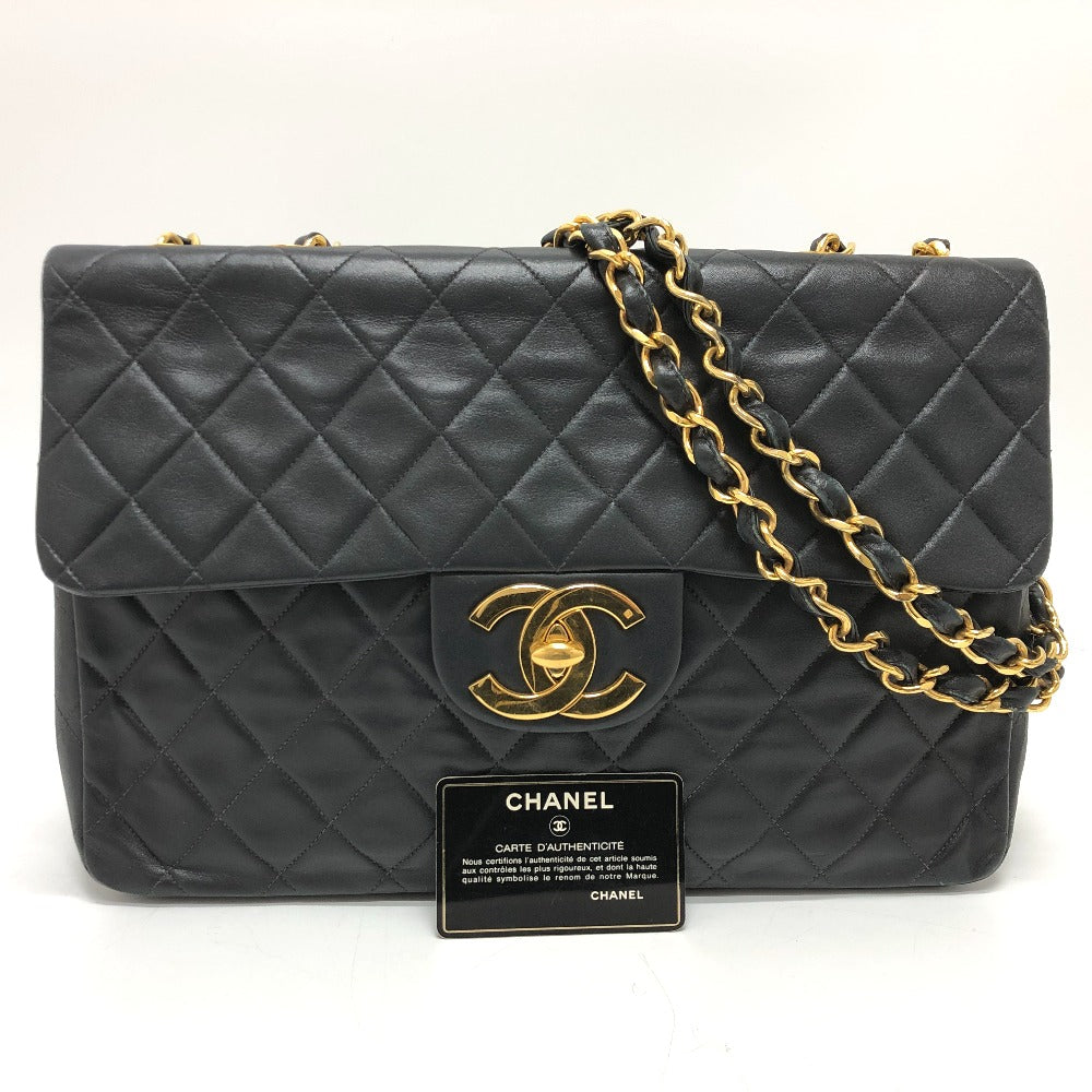 CHANEL Shoulder Bag A01094 lambskin black Matrasse COCO Mark Deca Matelasse 34 Women Used Authentic