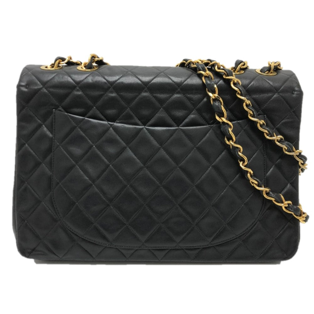 CHANEL Shoulder Bag A01094 lambskin black Matrasse COCO Mark Deca Matelasse 34 Women Used Authentic