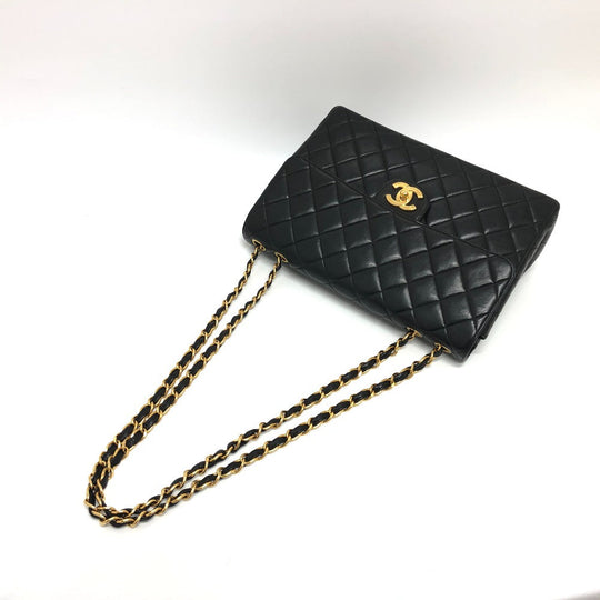 CHANEL Shoulder Bag lambskin black Matrasse 30