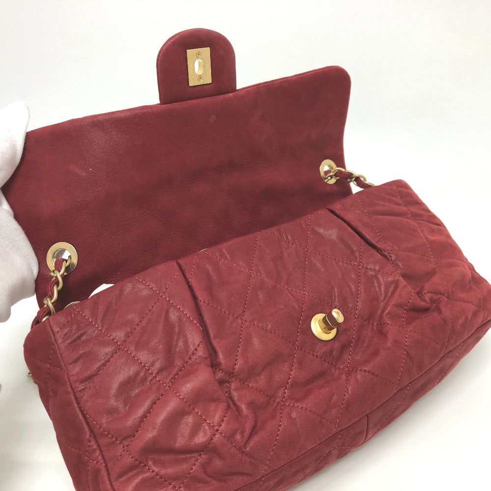 CHANEL Shoulder Bag Coated leather Red Matrasse 30 COCO Mark