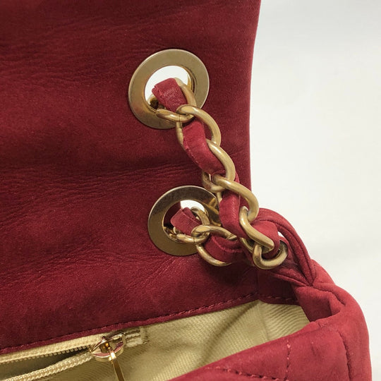 CHANEL Shoulder Bag Coated leather Red Matrasse 30 COCO Mark