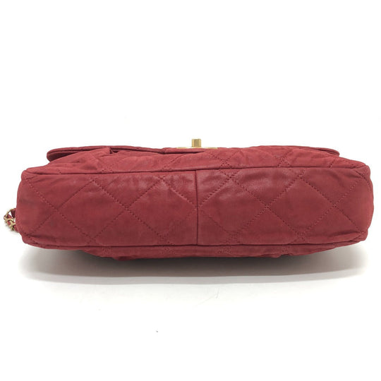 CHANEL Shoulder Bag Coated leather Red Matrasse 30 COCO Mark