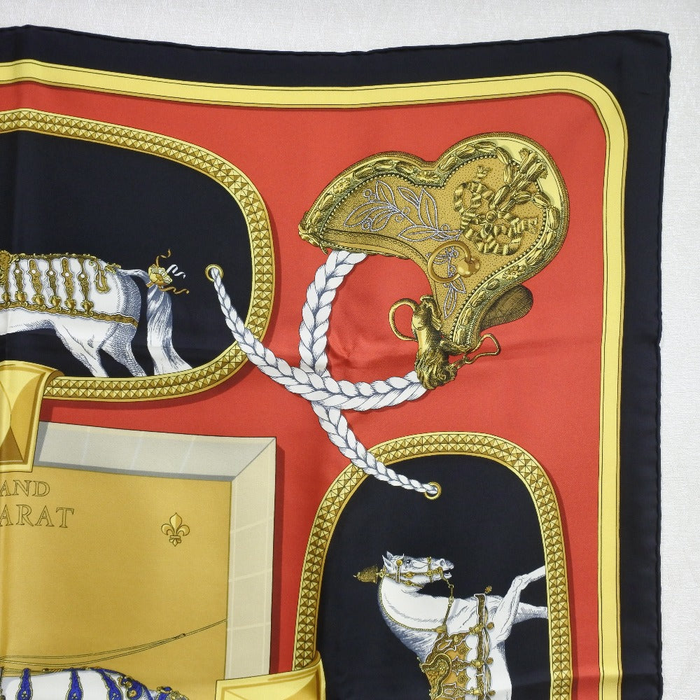 HERMES scarf silk multicolor GRAND APPARAT Carre90 Women Used Authentic