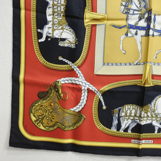 HERMES scarf silk multicolor GRAND APPARAT Carre90 Women Used Authentic