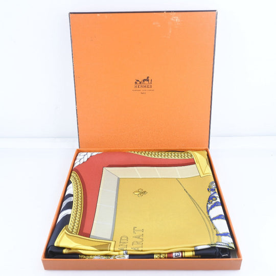 HERMES scarf silk multicolor GRAND APPARAT Carre90 Women Used Authentic