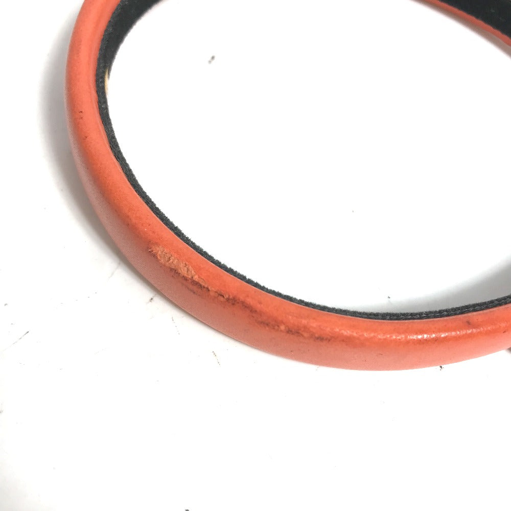 CHANEL hair accessory leather Orange Headband Hairband CC COCO Mark Women Used Authentic