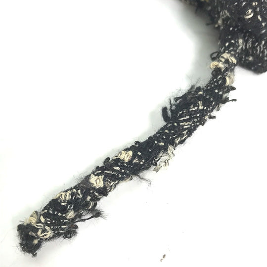 CHANEL hair accessory tweed black Ribbon Ribon Women Used Authentic