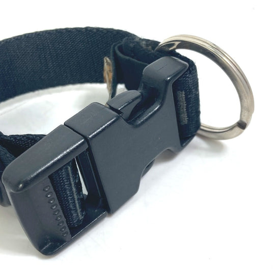 CHANEL Key ring Nylon canvas black sportssports CC COCO Mark with compass Women Used Authentic