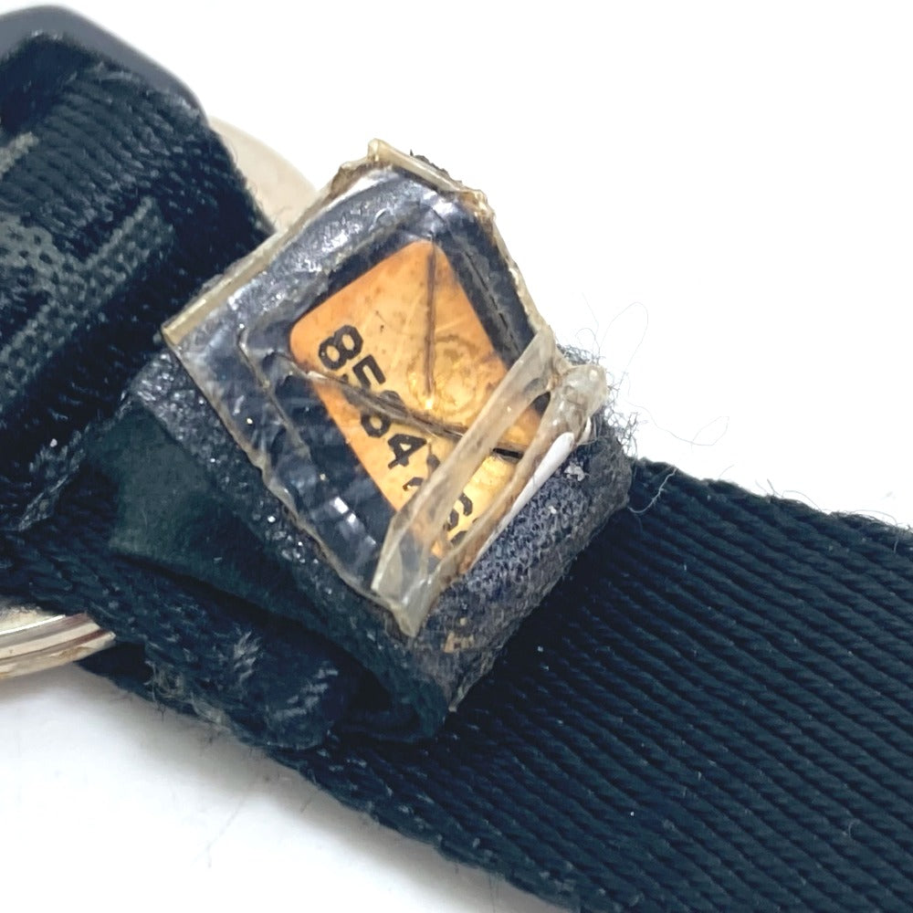 CHANEL Key ring Nylon canvas black sportssports CC COCO Mark with compass Women Used Authentic