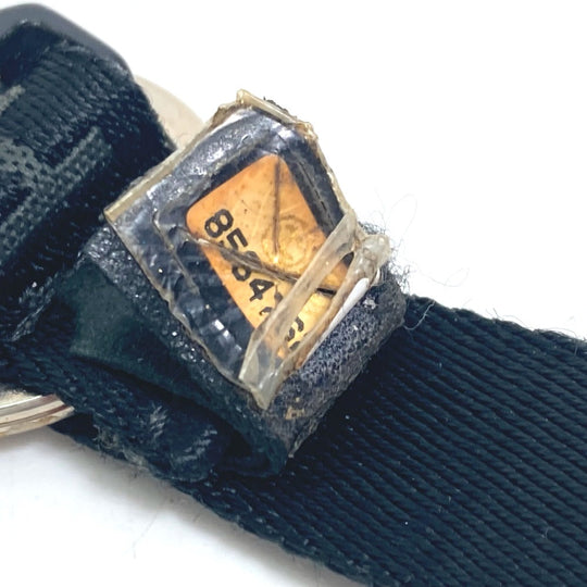 CHANEL Key ring Nylon canvas black sportssports CC COCO Mark with compass Women Used Authentic