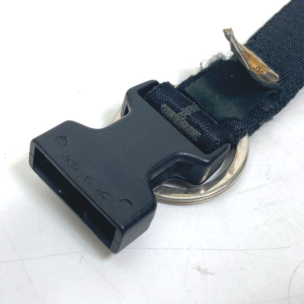 CHANEL Key ring Nylon canvas black sportssports CC COCO Mark with compass Women Used Authentic