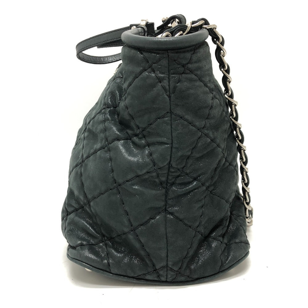 CHANEL Handbag leather black Matrasse Wild stitch Women Used Authentic