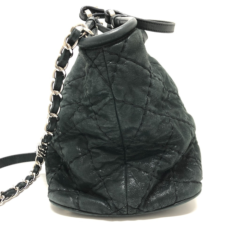 CHANEL Handbag leather black Matrasse Wild stitch Women Used Authentic