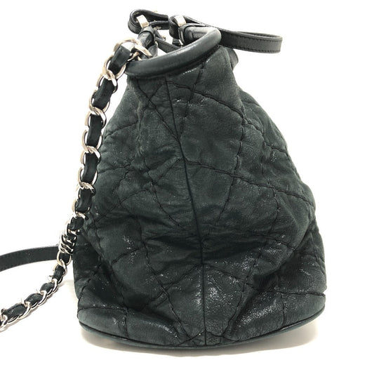 CHANEL Handbag leather black Matrasse Wild stitch Women Used Authentic