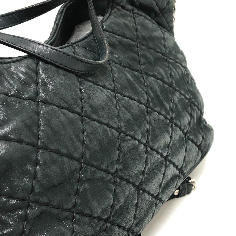 CHANEL Handbag leather black Matrasse Wild stitch Women Used Authentic