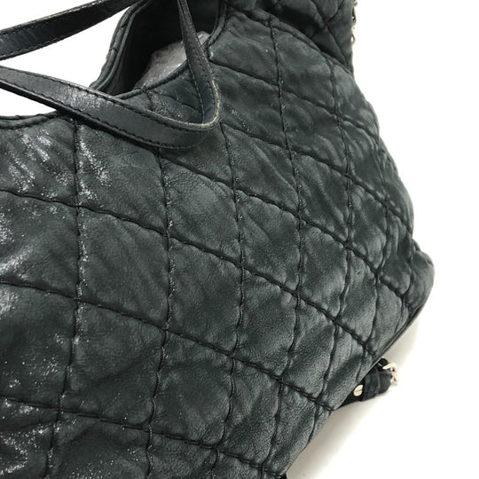 CHANEL Handbag leather black Matrasse Wild stitch Women Used Authentic