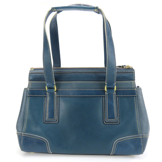 COACH Handbag 11609 Leather, Patent Leather blue Signature Women Used Authentic