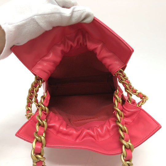 CHANEL Handbag lambskin pink COCO Mark Matelasse Quilting Women Used Authentic