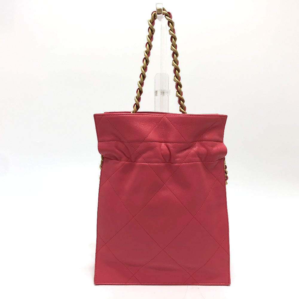 CHANEL Handbag lambskin pink COCO Mark Matelasse Quilting Women Used Authentic