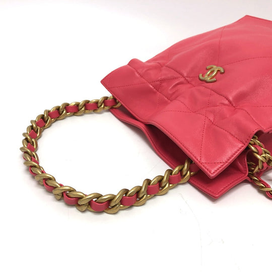 CHANEL Handbag lambskin pink COCO Mark Matelasse Quilting Women Used Authentic