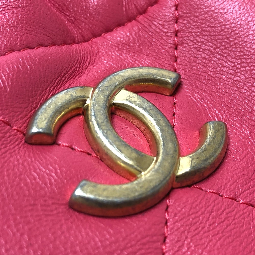 CHANEL Handbag lambskin pink COCO Mark Matelasse Quilting Women Used Authentic