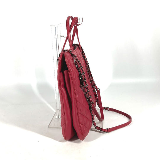 CHANEL Tote Bag lambskin pink Handbag Shoulder Bag CC COCO Mark Matelasse Quilting