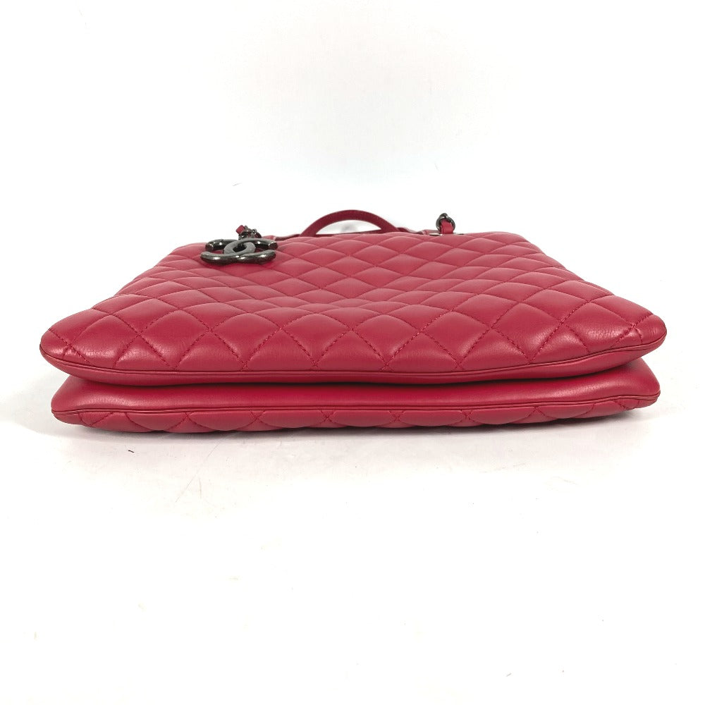 CHANEL Tote Bag lambskin pink Handbag Shoulder Bag CC COCO Mark Matelasse Quilting