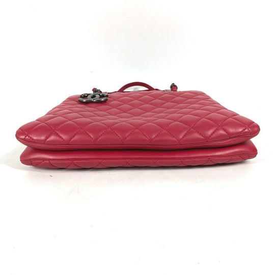 CHANEL Tote Bag lambskin pink Handbag Shoulder Bag CC COCO Mark Matelasse Quilting